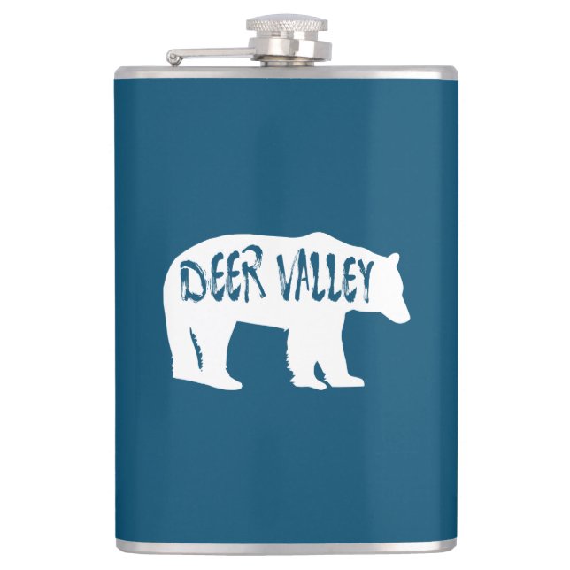 Deer Valley Utah Bear Hip Flask (Front)
