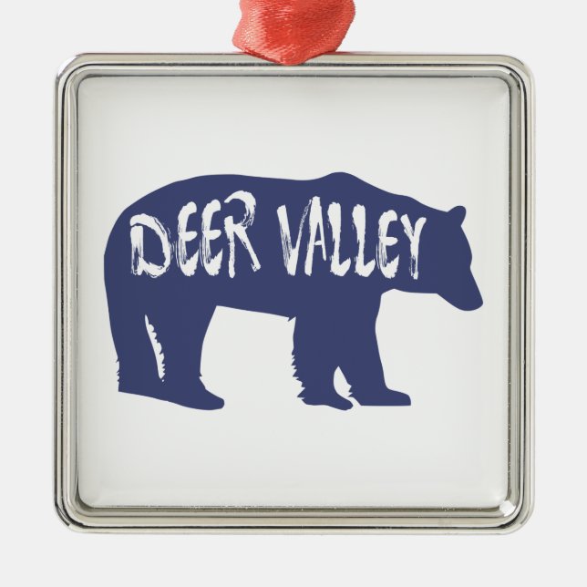 Deer Valley Utah Bear Metal Ornament (Front)