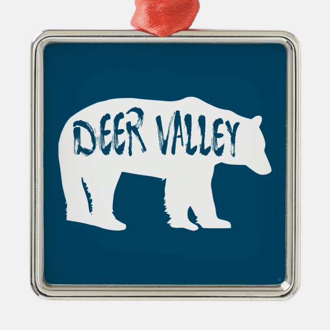 Deer Valley Utah Bear Metal Ornament (Front)