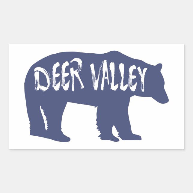 Deer Valley Utah Bear Rectangular Sticker (Front)