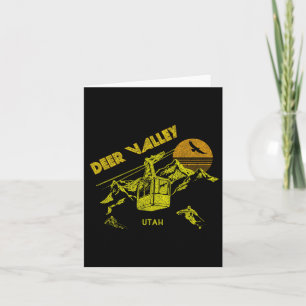 Deer Valley Utah Retro Skiing Tee Card