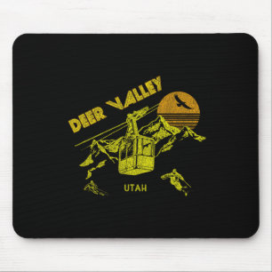 Deer Valley Utah Retro Skiing Tee Mouse Pad