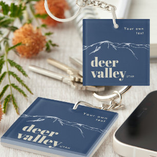 Deer Valley Utah scribbled mountain Key Ring