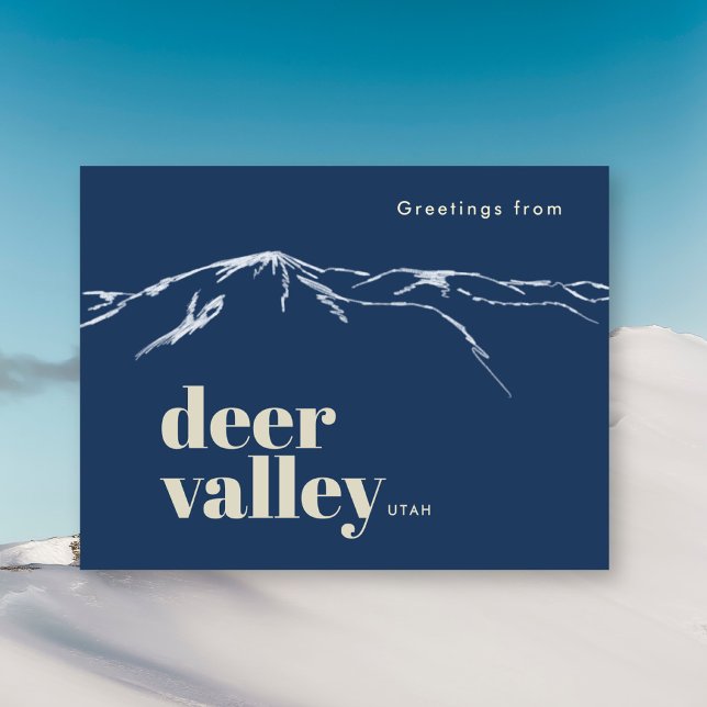 Deer Valley Utah scribbled mountain  Postcard (Creator Uploaded)