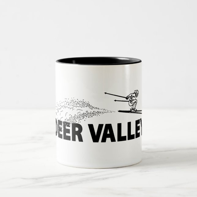 Deer Valley Utah Ski Jumper Two-Tone Coffee Mug (Center)