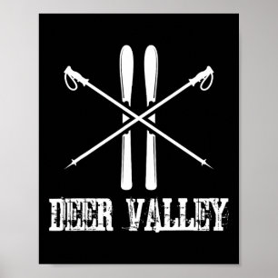 Deer Valley Utah Ski Skier Skiing Nordic Alpine Do Poster