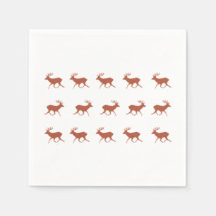 Deer Walking Festive Pattern Napkin