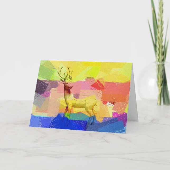 Deer Watercolor Greeting Card (Front)