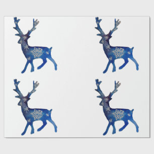 Deer Watercolor Mandala Holiday Wrapping Paper
