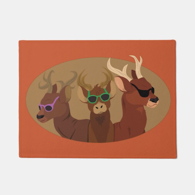 Deer Wearing Sunglasses Doormat (Front)