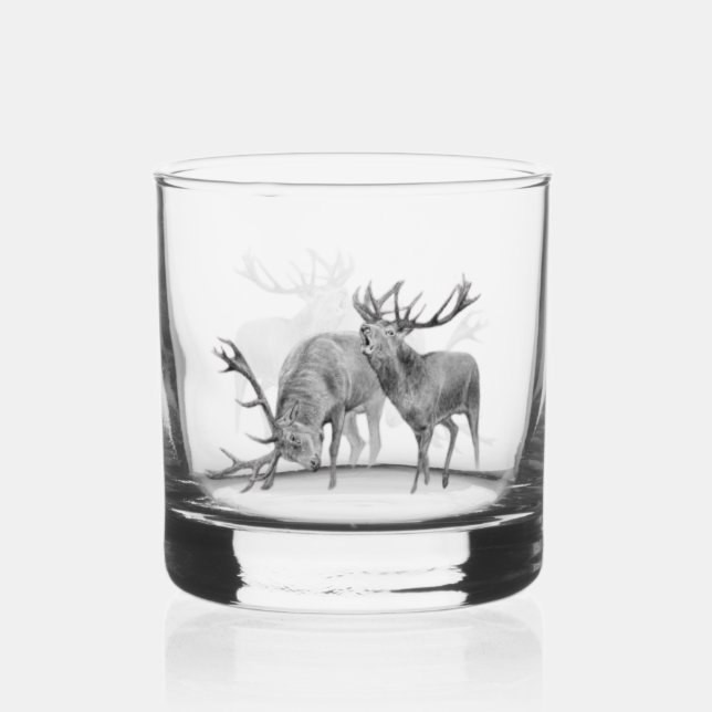 Deer  whiskey glass (Front)