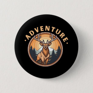 Deer - Wildness - Camping - Adventure 6 Cm Round Badge