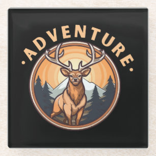 Deer - Wildness - Camping - Adventure Glass Coaster