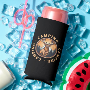 Deer - Wildness - Camping Seltzer Can Cooler