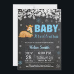 Deer Winter Boy Baby Shower Chalkboard Invitation<br><div class="desc">Deer Winter Boy Baby Shower Invitation. Baby its cold outside Baby Shower Invitation. White Snowflake. Baby its cold outside Baby Shower invitation. Boy Baby Shower Invitation. Winter Holiday Baby Shower Invite. Chalkboard Background. Black and White. For further customisation, please click the "Customise it" button and use our design tool to...</div>