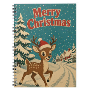 Deer Winter Lane Animal Christmas Notebook