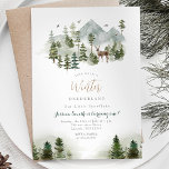 Deer Winter Onederland 1st birthday invitation<br><div class="desc">Forest Mountain Winter Onederland 1st birthday invitation</div>