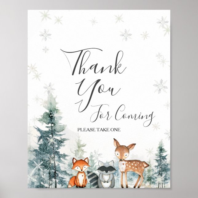 Deer Winter ONEderland Thank you for coming Poster (Front)