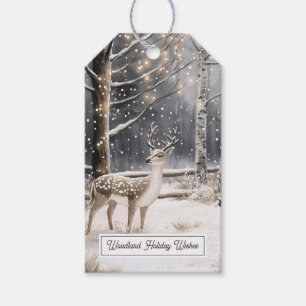 Deer Winter Snow Christmas Gift Tag
