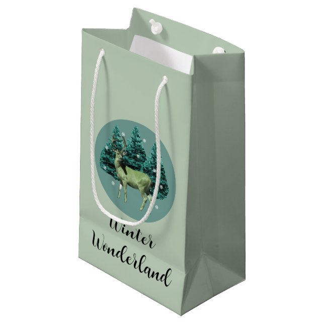 Deer Winter Wonderland Gift Bag (Front Angled)