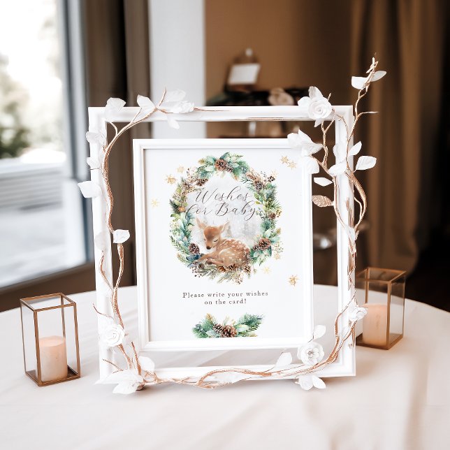 Deer Winter Woodland Baby Shower Custom Sign (Creator Uploaded)