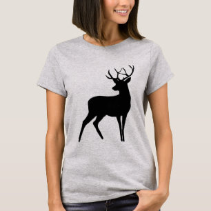 Deer with Antlers Black Silhouette T-Shirt