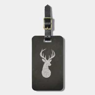Deer With Antlers Chalk Drawing Luggage Tag