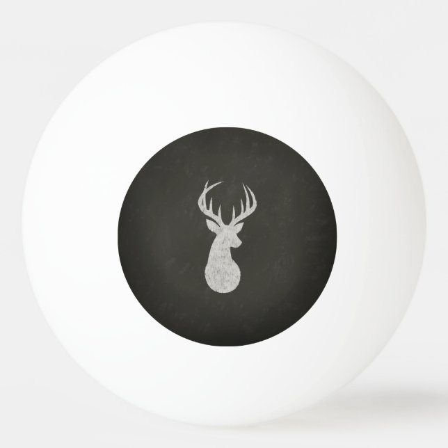 Deer With Antlers Chalk Drawing Ping Pong Ball (Front)