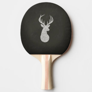 Deer With Antlers Chalk Drawing Ping Pong Paddle