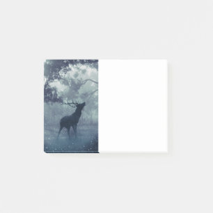 Deer with Antlers in a Shadowy Forest Post-it Notes