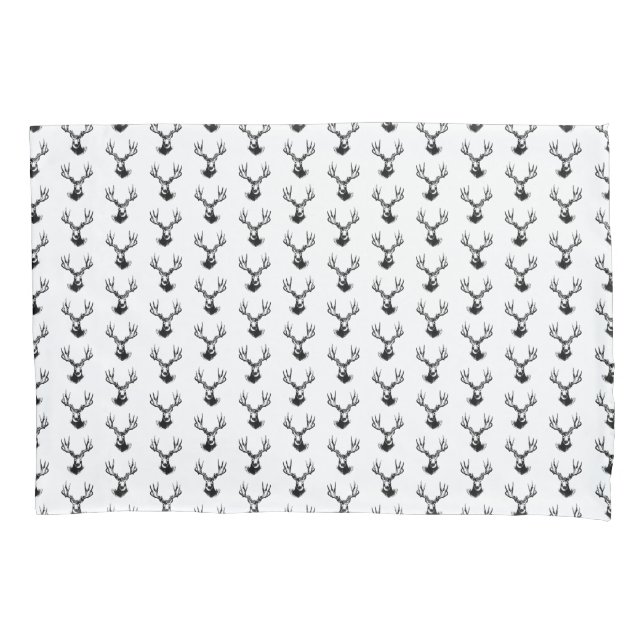 Deer with Antlers Pattern CUSTOM BACKGROUND COLOR Pillowcase (Front)