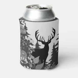Deer with Big Rack Out of Forest Can Cooler