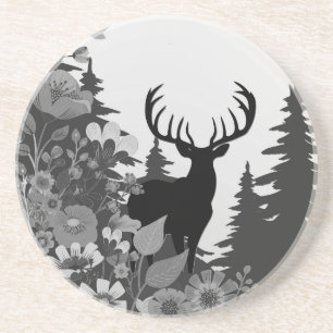 Deer with Big Rack Out of Forest Coaster