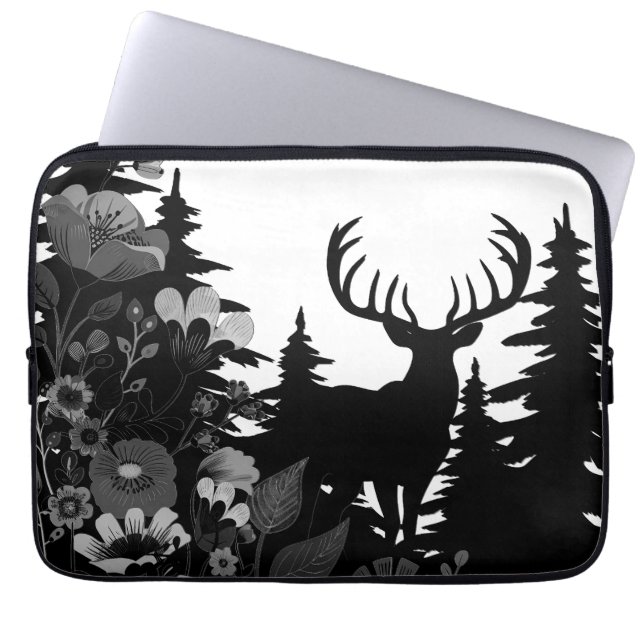 Deer with Big Rack Out of Forest  Laptop Sleeve (Front)