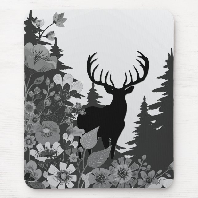 Deer with Big Rack Out of Forest  Mouse Pad (Front)