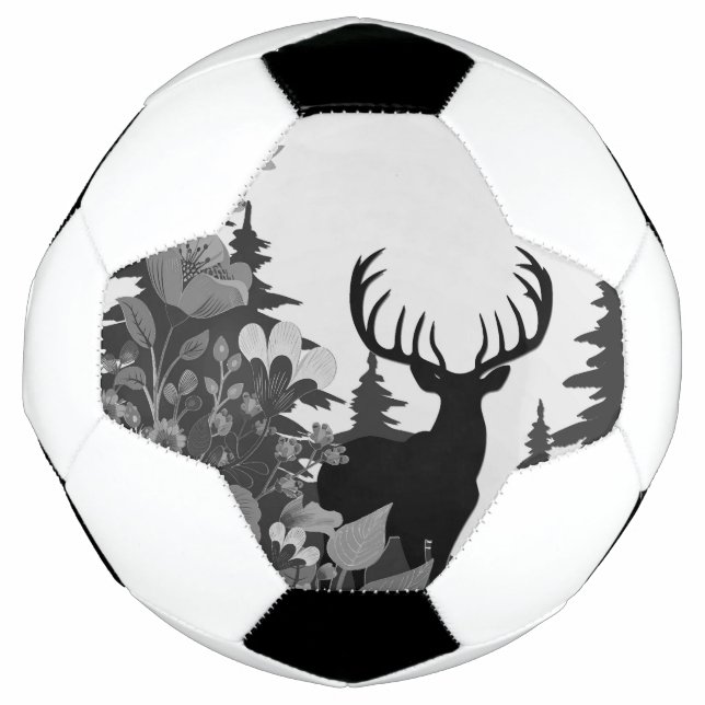 Deer with Big Rack Out of Forest  Soccer Ball (Front)