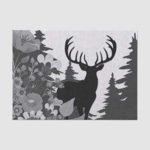 Deer with Big Rack Out of Forest Tissue Paper