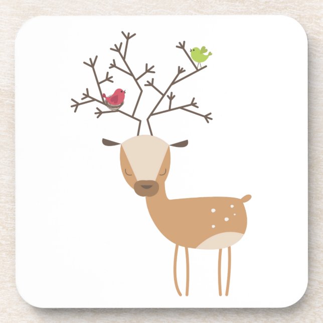 Deer with Birds Coaster (Front)