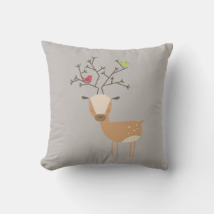 Deer with Birds Cushion