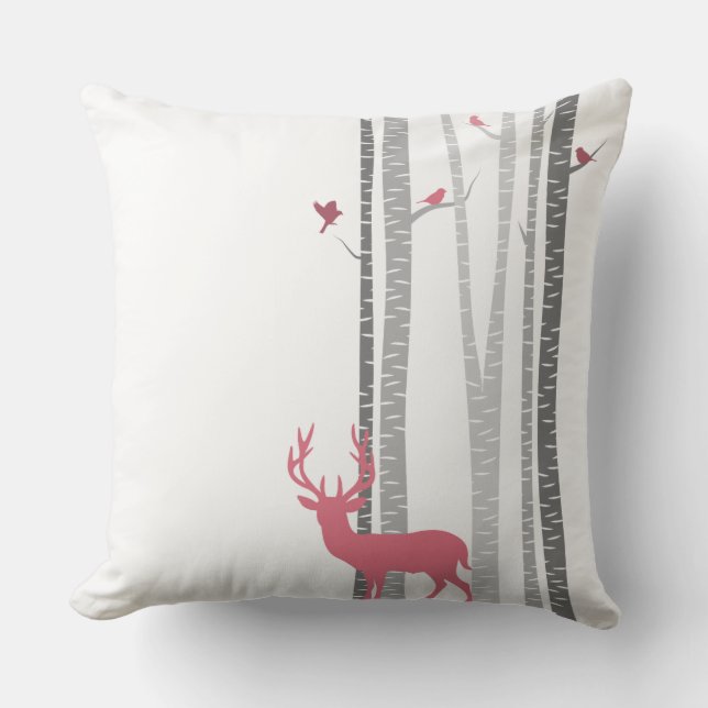 Deer with Birds Cushion (Front)