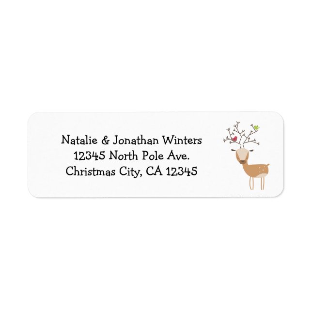 Deer with Birds Return Address Label (Front)