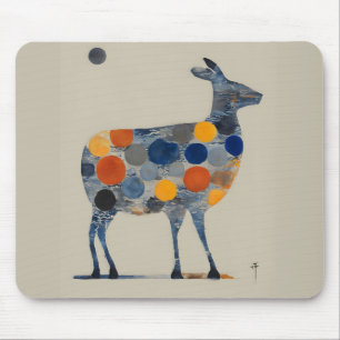 Deer with Colored Circles Mouse Pad