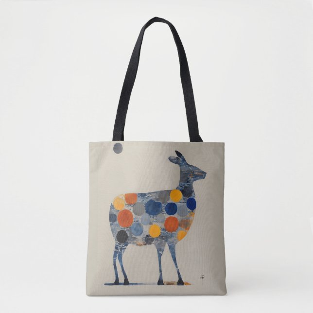 Deer with Coloured Circles Tote Bag (Front)
