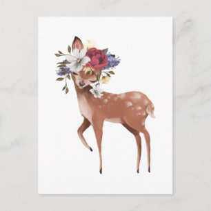 Deer With Floral Crown Postcard