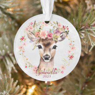 Deer with Flower Crown Ornament