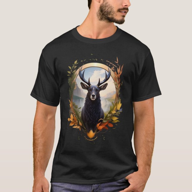 Deer with horns T-Shirt (Front)