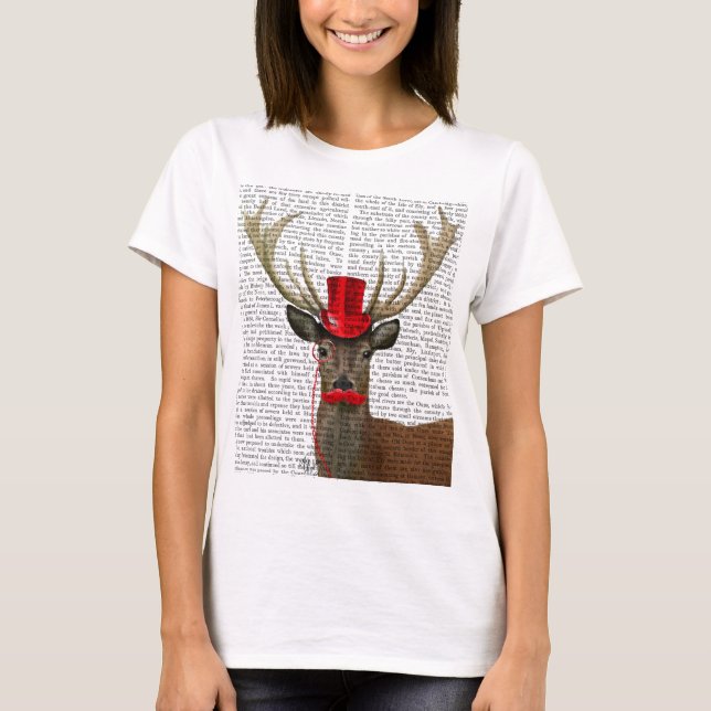 Deer with Red Top Hat and Moustache (Front)