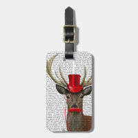 Deer with Red Top Hat and Moustache