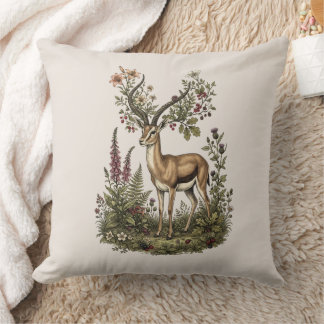 Deer with Wildflower  Cushion