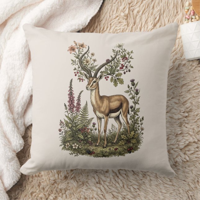 Deer with Wildflower  Cushion (Blanket)